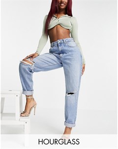 Свободные выбеленные джинсы в винтажном стиле с завышенной талией и рваной отделкой Hourglass Asos design