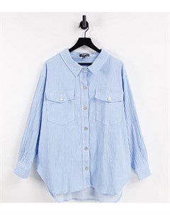 Джинсовая рубашка в голубую полоску от комплекта Missguided plus