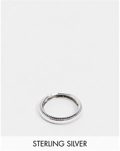 Серебристое кольцо из стерлингового серебра с фактурной отделкой по краю Asos design