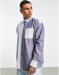 Рубашка в стиле oversized со вставками и полосками Topman