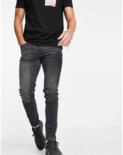 Облегающие джинсы выбеленного черного цвета из смесового органического хлопка Asos design