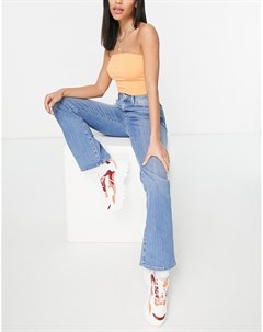 Эластичные расклешенные джинсы с завышенной талией в стиле Y2K и выбеленным эффектом Asos design