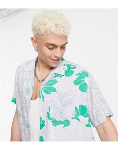 Рубашка с отложным воротником и смешанным растительным принтом Reclaimed vintage
