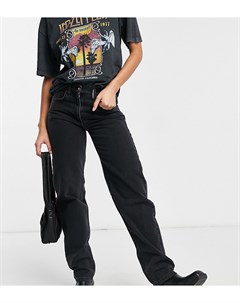 Выбеленные черные джинсы в стиле 90 х свободного кроя мужского силуэта со стандартной талией x014 Collusion
