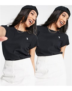 Набор из 2 футболок черного цвета с короткими рукавами и круглым вырезом Abercrombie & fitch