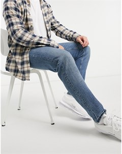 Суженные книзу джинсы стретч выбеленного синего цвета в винтажном стиле Asos design