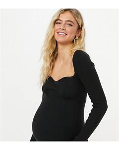 Черный джемпер с вырезом сердечком ASOS DESIGN Maternity Asos maternity