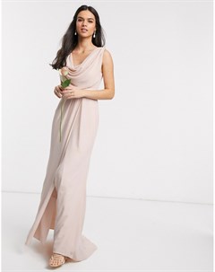 Розовое драпированное платье макси для подружки невесты Asos design