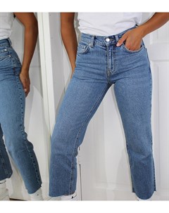 Расклешенные укороченные джинсы из эластичного средне выбеленного материала с завышенной талией в не Asos petite