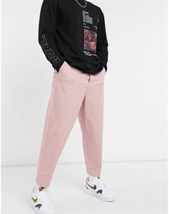 Розовые суженные книзу чиносы в стиле oversized Asos design