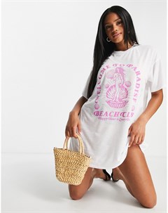 Трикотажная пляжная oversized футболка с принтом Mermaid Beach Club Asos design