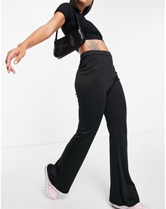 Расклешенные брюки черного цвета со строчками Asos design