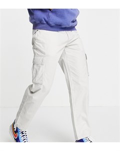 Серые прямые брюки карго из рипстопа New look