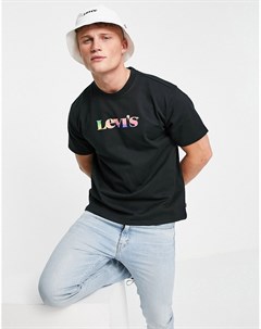 Черная футболка в винтажном стиле с принтом логотипа в стиле тай дай Levi's®