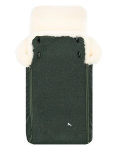Зеленый конверт в коляску Premium Welss натуральная овчина Hesba
