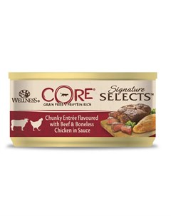 Консервы Wellness Signature Selects Кусочки говядины и курицы в соусе для кошек 79гр Core