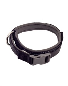 Ошейник Премиум нейлон черный светоотражающий с неопреновой подкладкой для собак 15 мм 26 40 Черный Каскад