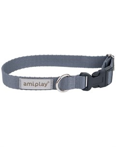 Ошейник Samba регулируемый серый для собак M 25 40 b см x 2 см Серый Amiplay