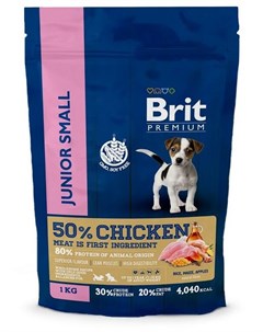 Сухой корм Premium Dog Junior Small для молодых собак мелких пород 1 кг Курица Brit*