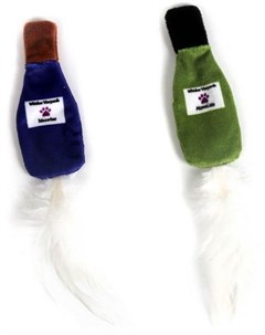 Игрушка Petpark две бутылочки с перьями для кошек 19 см Aromadog