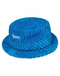 Вельветовая шляпа с вышитым логотипом Supreme