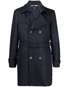 Двубортное пальто с поясом Canali