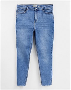 Синие джинсы с завышенной талией New look