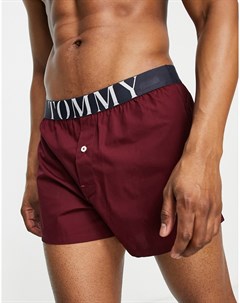 Бордовые тканые боксеры Tommy hilfiger