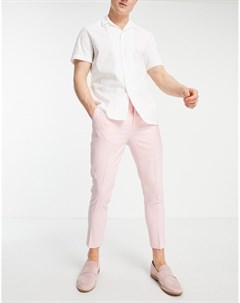 Строгие супероблегающие брюки розового цвета с рисунком штриховкой Asos design