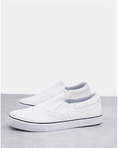 Белые кроссовки без шнуровки Chron 2 Nike sb