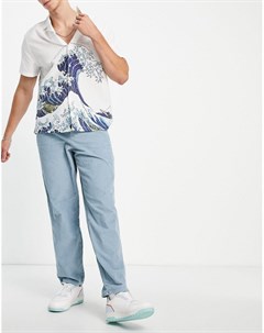 Свободные вельветовые брюки пастельно голубого цвета Asos design