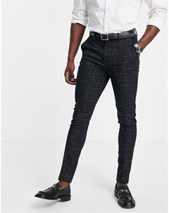 Черные зауженные брюки из ткани со штриховкой Asos design