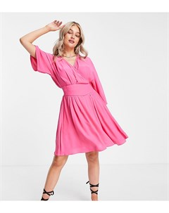 Розовое платье мини с рукавами кимоно и запахом Y.a.s petite