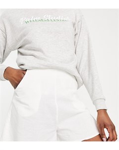 Белые шорты из ткани с добавлением льна ASOS DESIGN Tall Asos tall