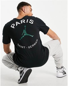 Черная футболка с логотипом Paris Saint Germain Nike Jordan