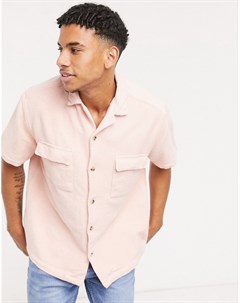 Свободная розовая махровая рубашка с отложным воротником Asos design