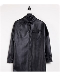 Черная куртка рубашка из искусственной кожи Missguided tall