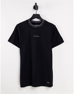 Черная футболка с лентой на вороте Mauvais