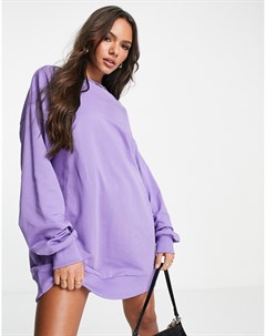 Фиолетовое платье свитшот мини в стиле oversized Asos design