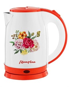 Чайник электрический Матрёна MA 120 Цветы 1500Вт 1 8л красно белый Bit