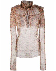 Прозрачная блузка с цветочным принтом Philosophy di lorenzo serafini