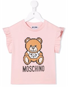 Футболка с оборками и принтом Teddy Bear Moschino kids