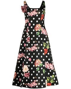 Платье миди с цветочным принтом Marchesa notte