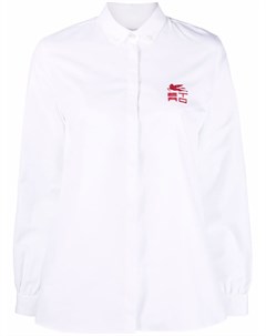 Поплиновая рубашка с вышитым логотипом Etro