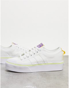 Белые кроссовки на платформе Nizza Adidas originals