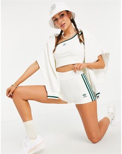 Кремовые шорты с тремя полосками и логотипом Tennis Luxe Adidas originals