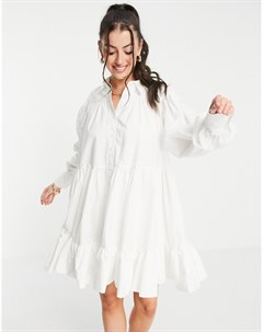 Белое платье рубашка мини А силуэта в стиле oversized Asos edition