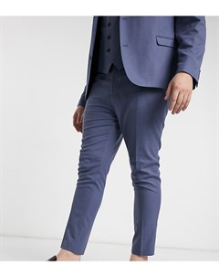 Синие фактурные супероблегающие брюки Plus wedding Asos design