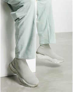 Мятно зеленые трикотажные кроссовки носки на массивной подошве Asos design