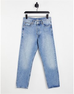 Голубые выбеленные прямые джинсы Dash Dr denim